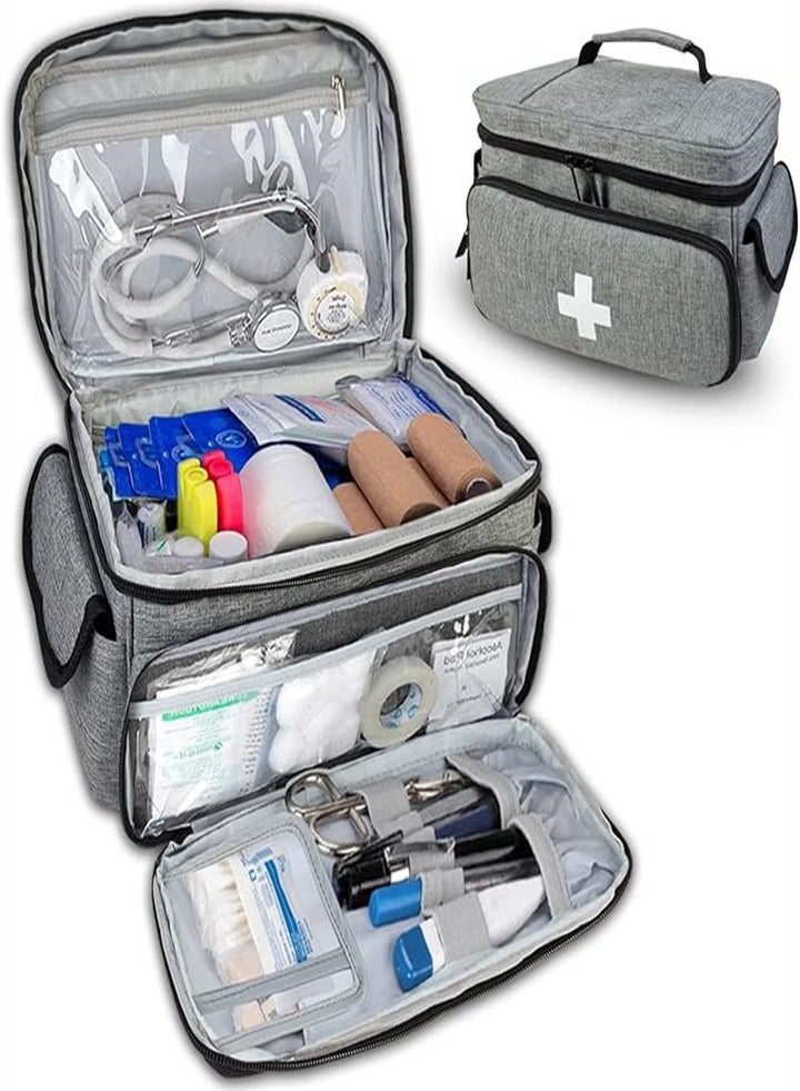 Generic Large capacity medicine box, layered home first aid kit, portable fabric storage bag, waterproof large size, home travel medicine bag - Image 1