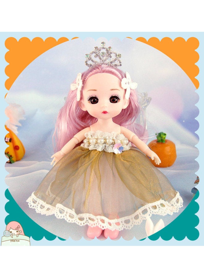 Doll Toy 16cm Joint Doll Girl Gift Children's Gift Direct Sale-Color:Yellow Yarn (single Bag) - Image 1