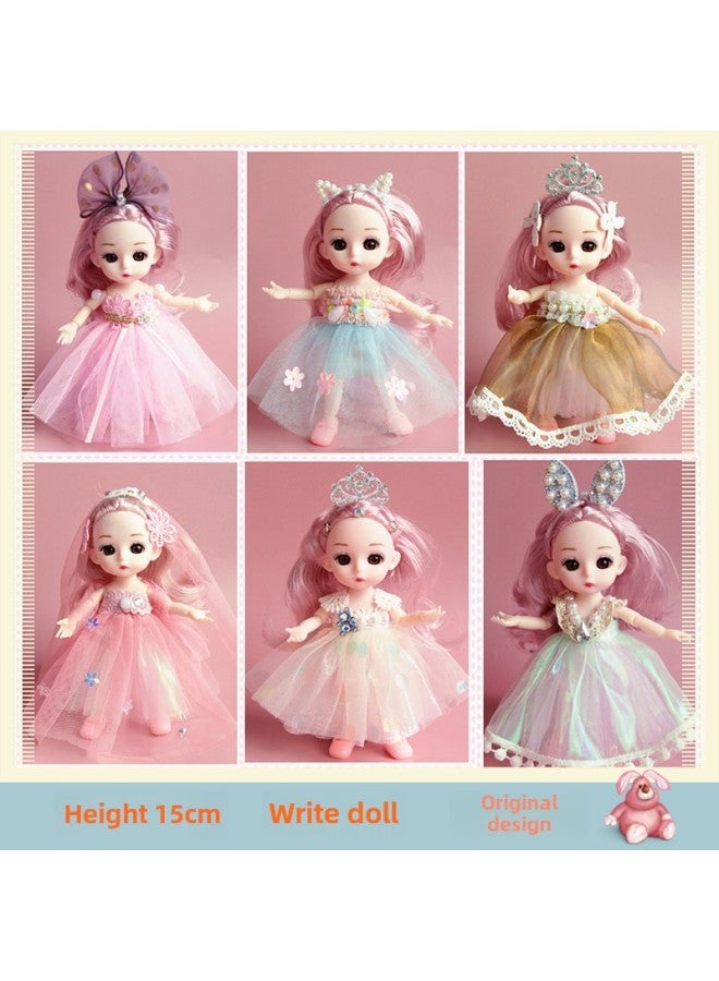 Doll Toy 16cm Joint Doll Girl Gift Children's Gift Direct Sale-Color:Yellow Yarn (single Bag) - Image 2