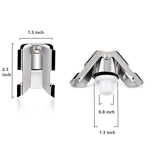 BGMAXimum Champagne Sealer Stopper, BGMAX 3 Pack Stainless Steel Sparkling Wine Bottle Plug Sealer Set with a Longer Sealing Plug, Gifts Accessories for Champagne - Image 2