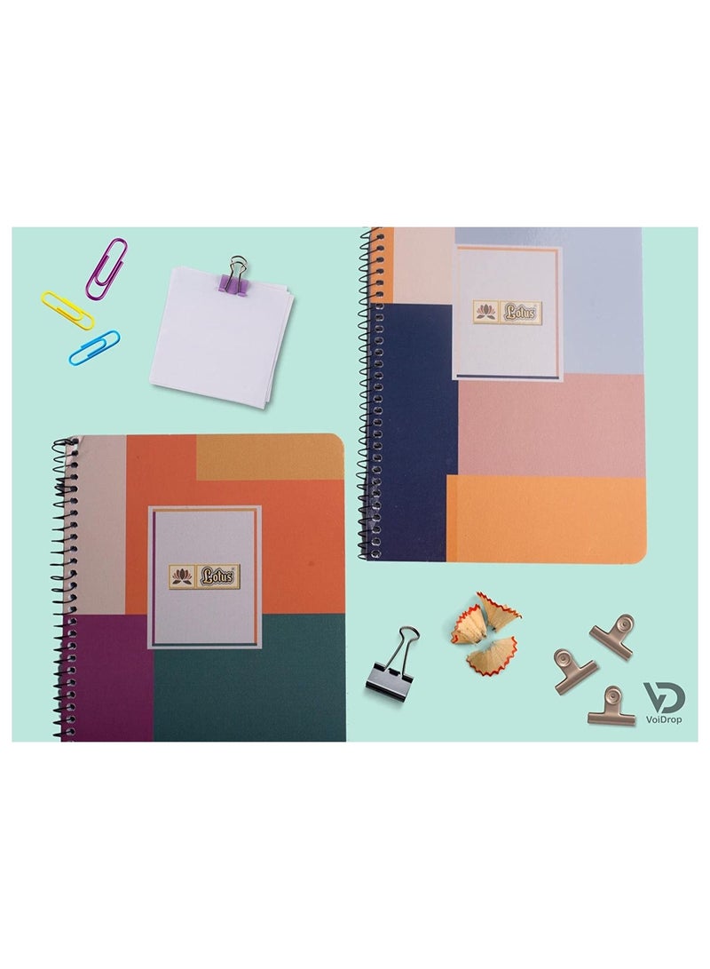 لوتس مجموعة لوتس من 4 دفاتر مدرسية حلزونية 80 صفحة - Image 3