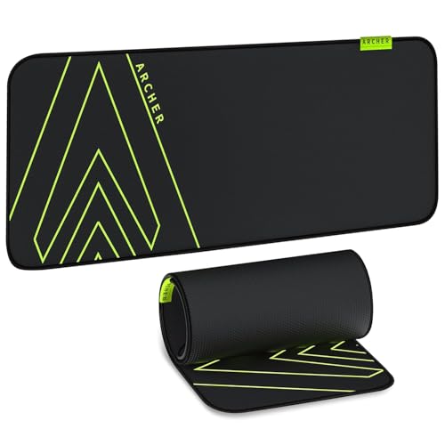 Archer Tech Lab Premium Gaming Mouse Pad Extended Desk Mat, Smooth Low-Friction Jacquard Surface Precise Tracking for Gamers Home Office, Anti-Fray Edges, Non-Slip Base (Quiver 300XL, 80x30CM Black) - Image 1