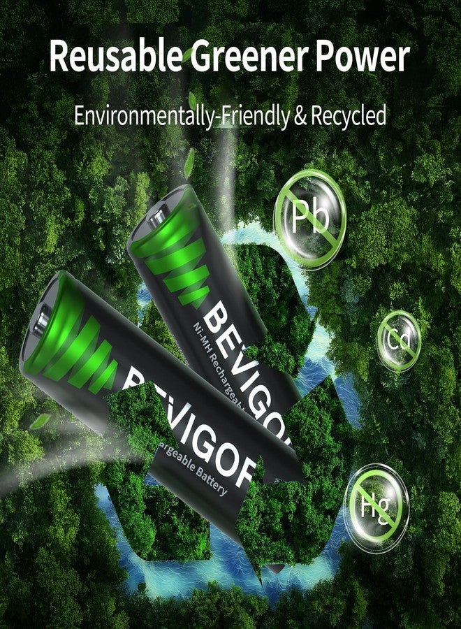 BEVIGOR High Capacity 1.2V Ni-MH Batteries, Pack of 10 AA Rechargeable Batteries 2800mAh with a 8 Bay Smart Charge - Image 3