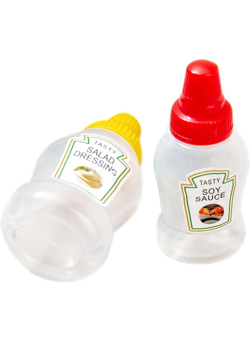 Tasty Set of 2 Small Leakproof Bottles Squeeze Sauce and Ketchup Dispenser for Lunch Box, Travel, School Plastic-312-4 pieces - Image 3