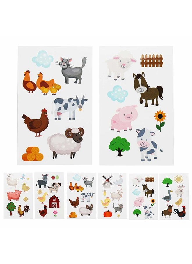 Cleverplay - 24 Sheets Barnyard Farm Animal Temporary Tattoos, Farm Themed Birthday Decoration Party Favors for Kids,Goody Bag Supplies Gifts - Image 1
