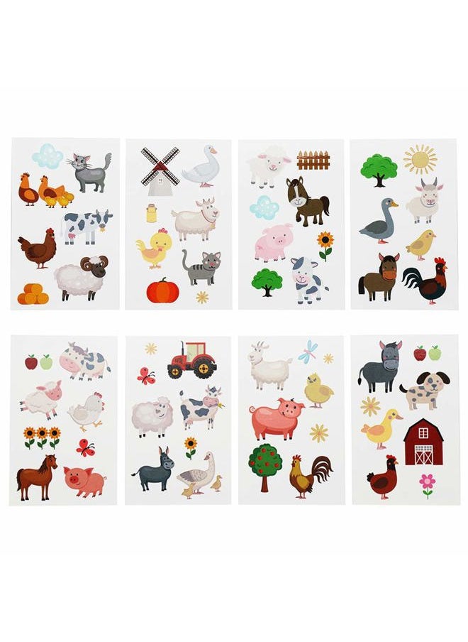 Cleverplay - 24 Sheets Barnyard Farm Animal Temporary Tattoos, Farm Themed Birthday Decoration Party Favors for Kids,Goody Bag Supplies Gifts - Image 1