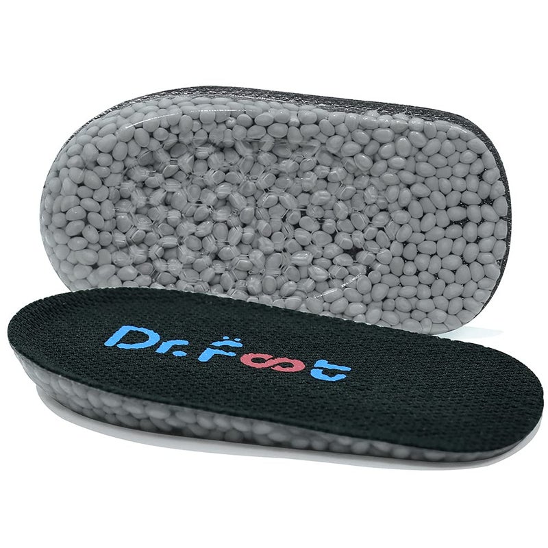 Dr.Foot Dr. Foot's Height Increase Insoles, Heel Cushion Inserts, Heel Lift Inserts for Leg Length Discrepancies (Large (1" Height) | Black) - Image 1