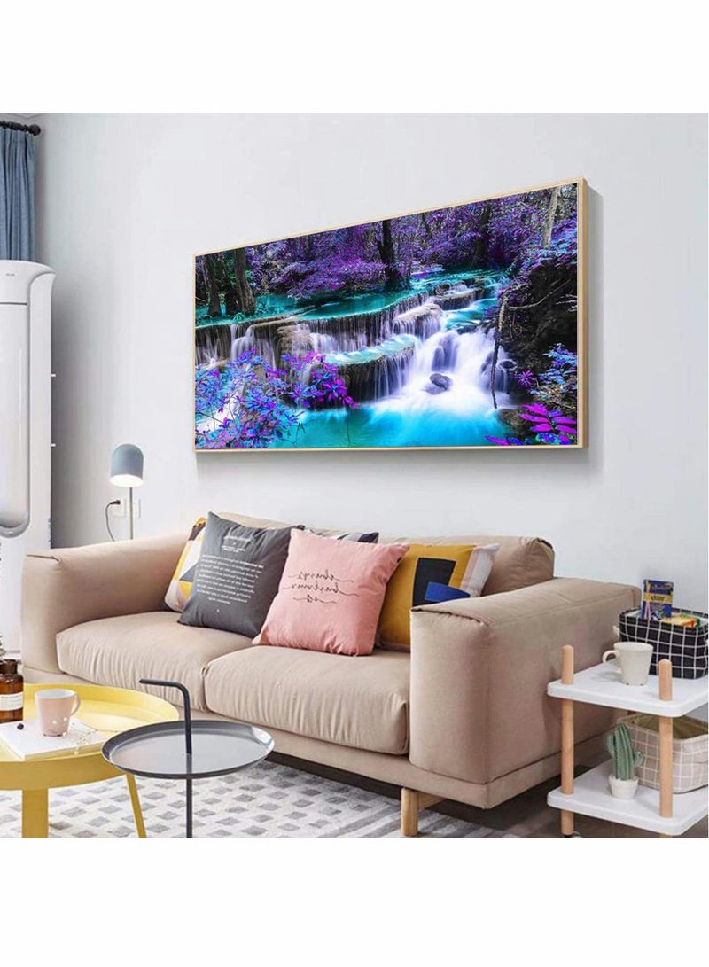 كابتن تيك KASTWAVE 5D Diamond Painting Kits DIY Large Waterfall Full Round Drill (35.5 x 15.7 inch) Crystal Rhinestone Embroidery Pictures Arts Paint by Number Kits Diamond Painting Kits for Home Wall Decor - Image 2