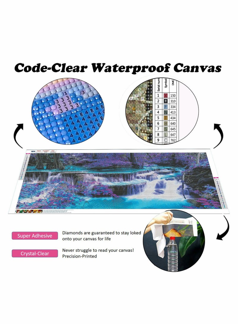 كابتن تيك KASTWAVE 5D Diamond Painting Kits DIY Large Waterfall Full Round Drill (35.5 x 15.7 inch) Crystal Rhinestone Embroidery Pictures Arts Paint by Number Kits Diamond Painting Kits for Home Wall Decor - Image 3