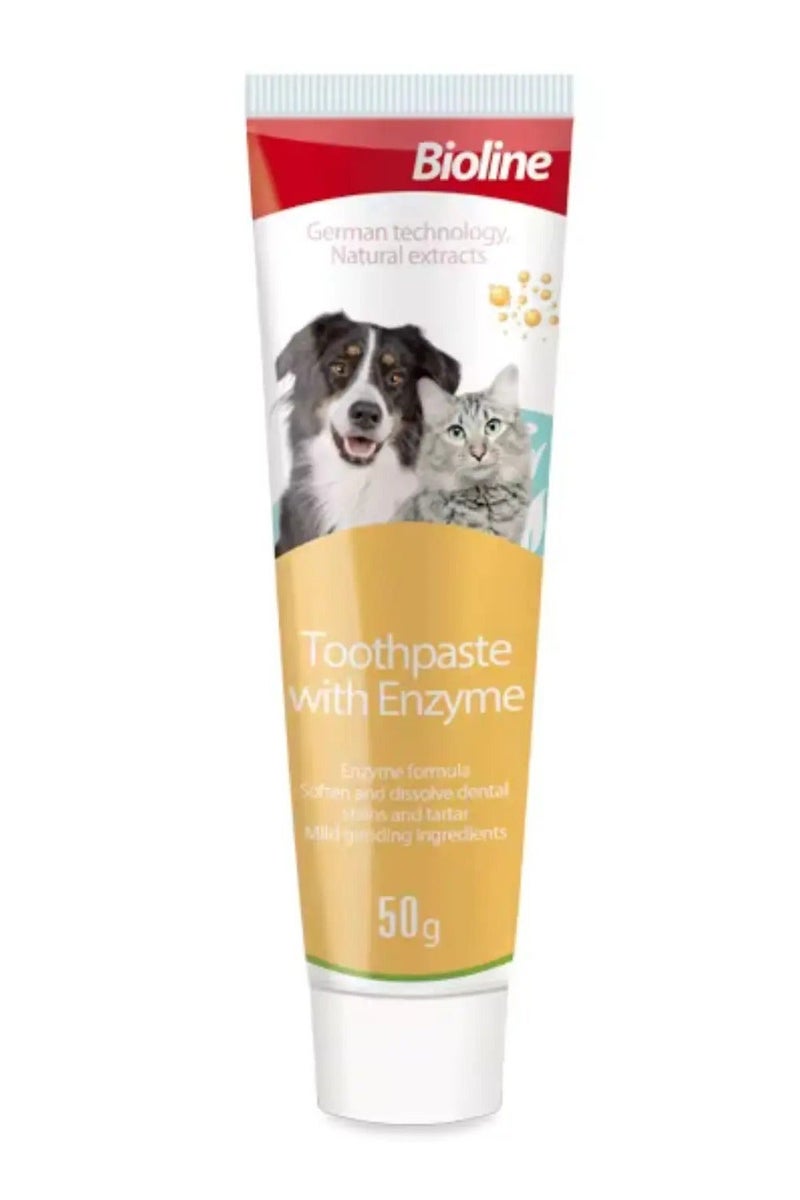 Bioline Dog Toothpaste Enzyme 50g Pack of 2 – Bioline Tartar Control Dental Care Gel for Dogs Fresh Breath & Oral Hygiene with Free Toothbrush - Image 2
