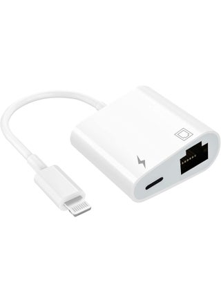 Lightning to Ethernet Adapter, 2-in-1 RJ45 LAN Network Adapter with Charging Port for Phone/Tablet – Plug & Play, 100Mbps Support - pzsku/Z9FA8C6FC81941623237FZ/45/1751090828/bca29906-97b1-4a74-b75b-47d988ae4489