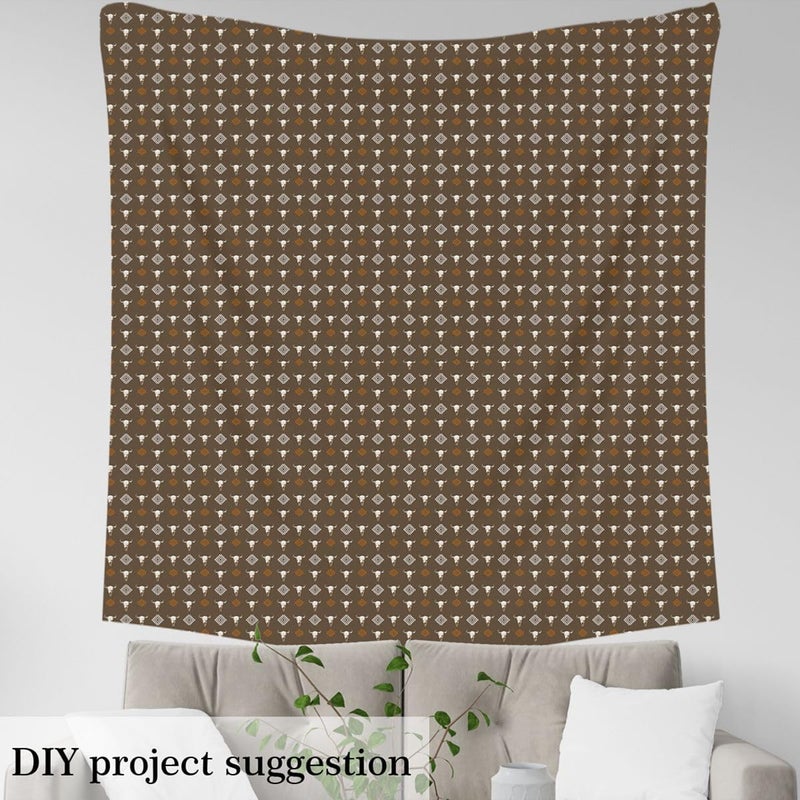 Erosebridal Rustic Aztec Upholstery Fabric Boho Western Skull Outdoor Fabric By The Yard 5 Yard Southwestern Ethnic Tribal Waterproof Fabric for Chairs Brown Bohemian Geometric Indoor Home DIY Decor - Image 3