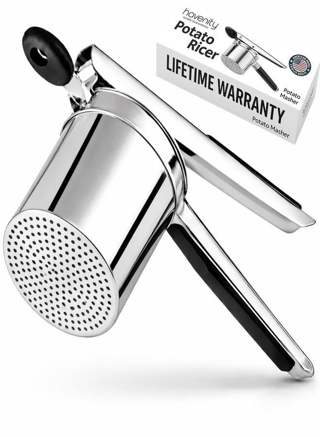 Havenity Large 15oz Potato Ricer, Heavy Duty Stainless Steel Ricer for Mashed Potatoes - Mashed Potato Masher, Baby Food Masher, Durable Kitchen Tool, Potato Press, Easy to Use Kitchen Gadget, Fixed Disc - Image 1