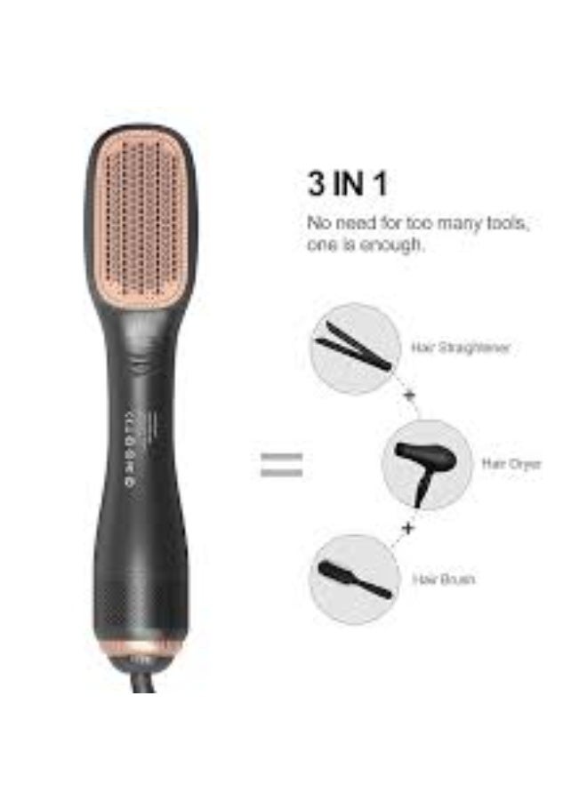 Hair Dryer Brush 3 in 1 Hot Air Brushes Blow Dryer Brush Hair Comb One Step Electric Hair Brushes Hair Straightener (gold) - Image 2