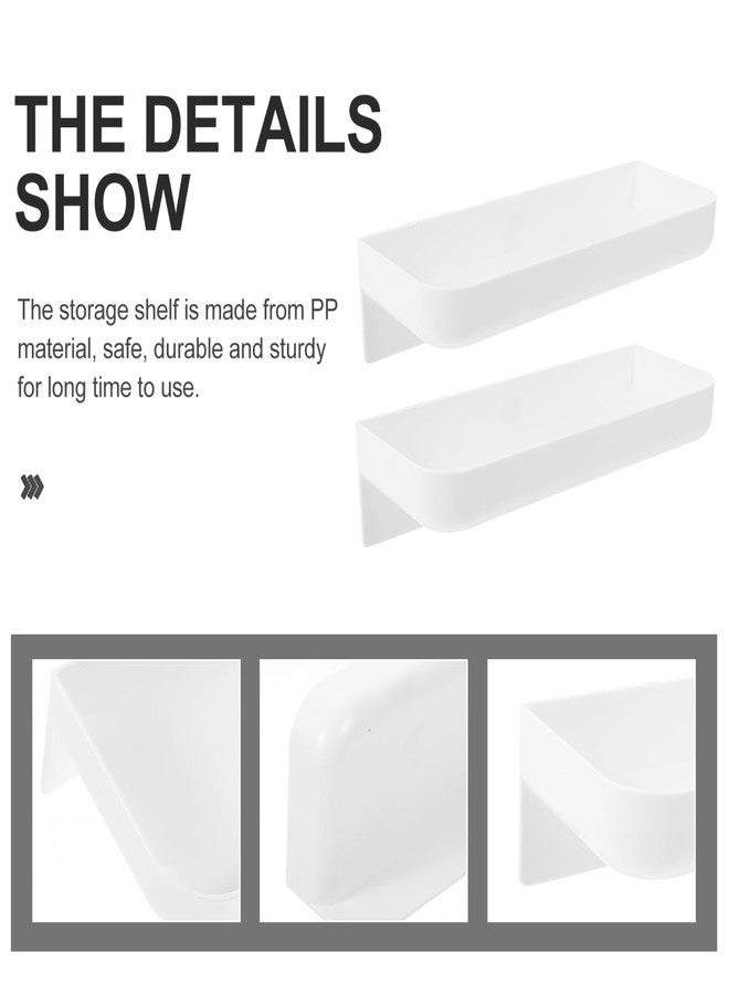 PRETYZOOM Wall Mounted Storage Rack 2-Pack Self-Adhesive Floating Shelves for Kitchen and Bathroom Organization No Drill Small Organizer Wall Mount Ideal for Under Sink and Spice Storage - Image 5