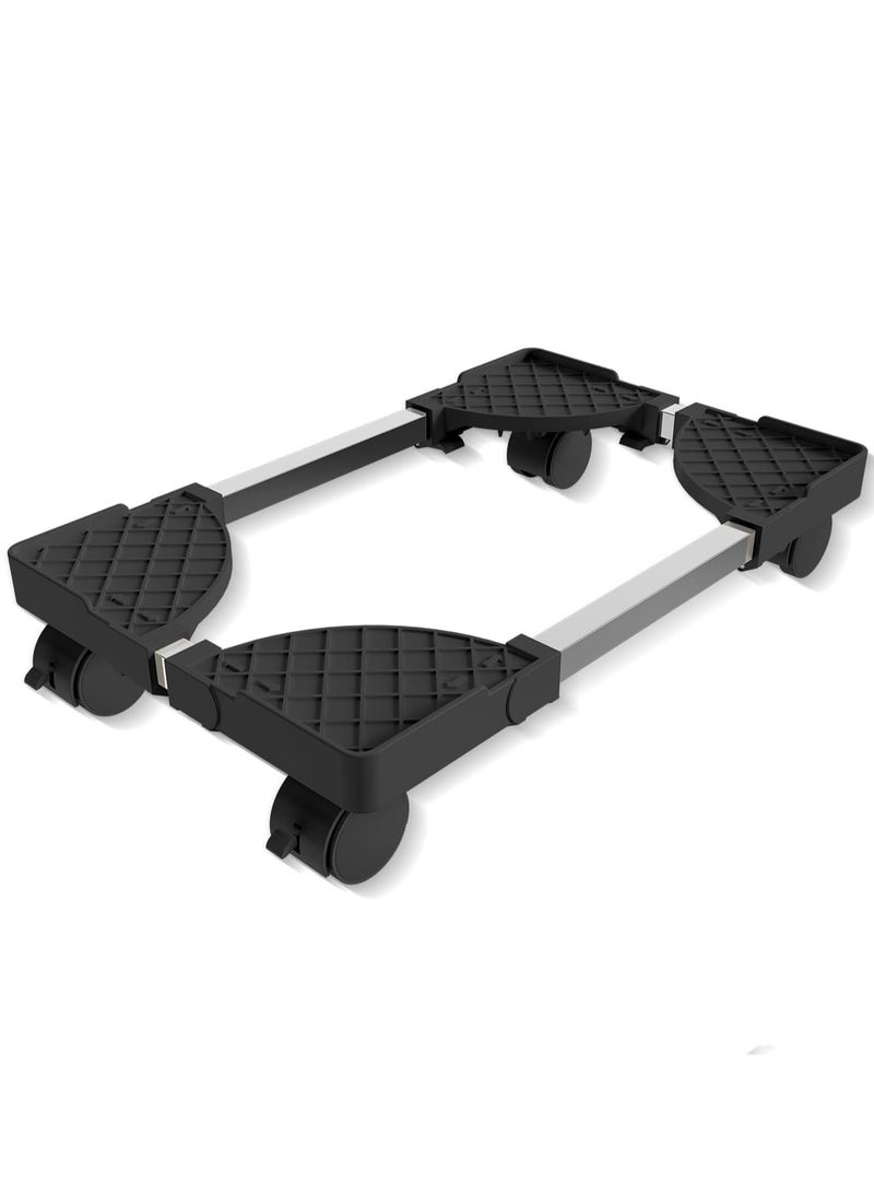 YelaJoy حامل وحدة المعالجة المركزية المحمول القابل للتعديل، حامل وحدة المعالجة المركزية لبرج الكمبيوتر مع عجلات دوارة، حامل أرضي للكمبيوتر، حامل كمبيوتر لبرج سطح المكتب يناسب معظم ملحقات مكاتب الألعاب (أسود) - Image 1