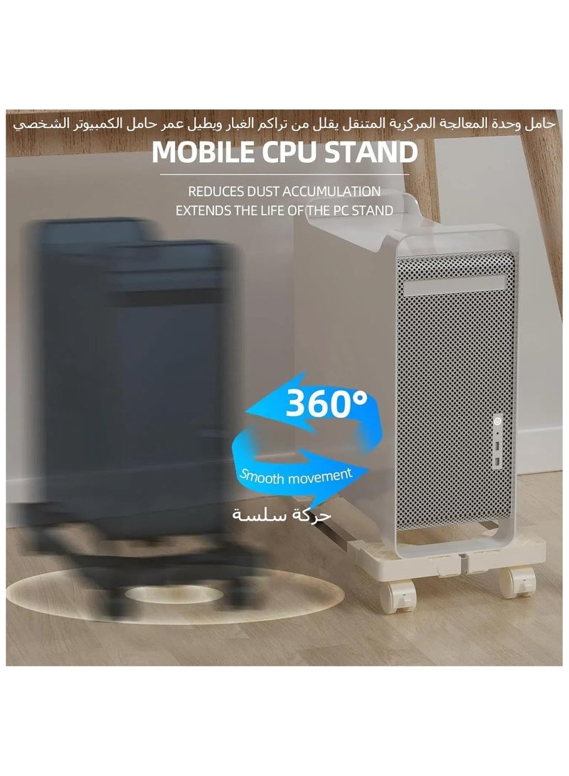 YelaJoy حامل وحدة المعالجة المركزية المحمول القابل للتعديل، حامل وحدة المعالجة المركزية لبرج الكمبيوتر مع عجلات دوارة، حامل أرضي للكمبيوتر، حامل كمبيوتر لبرج سطح المكتب يناسب معظم ملحقات مكاتب الألعاب (أسود) - Image 5