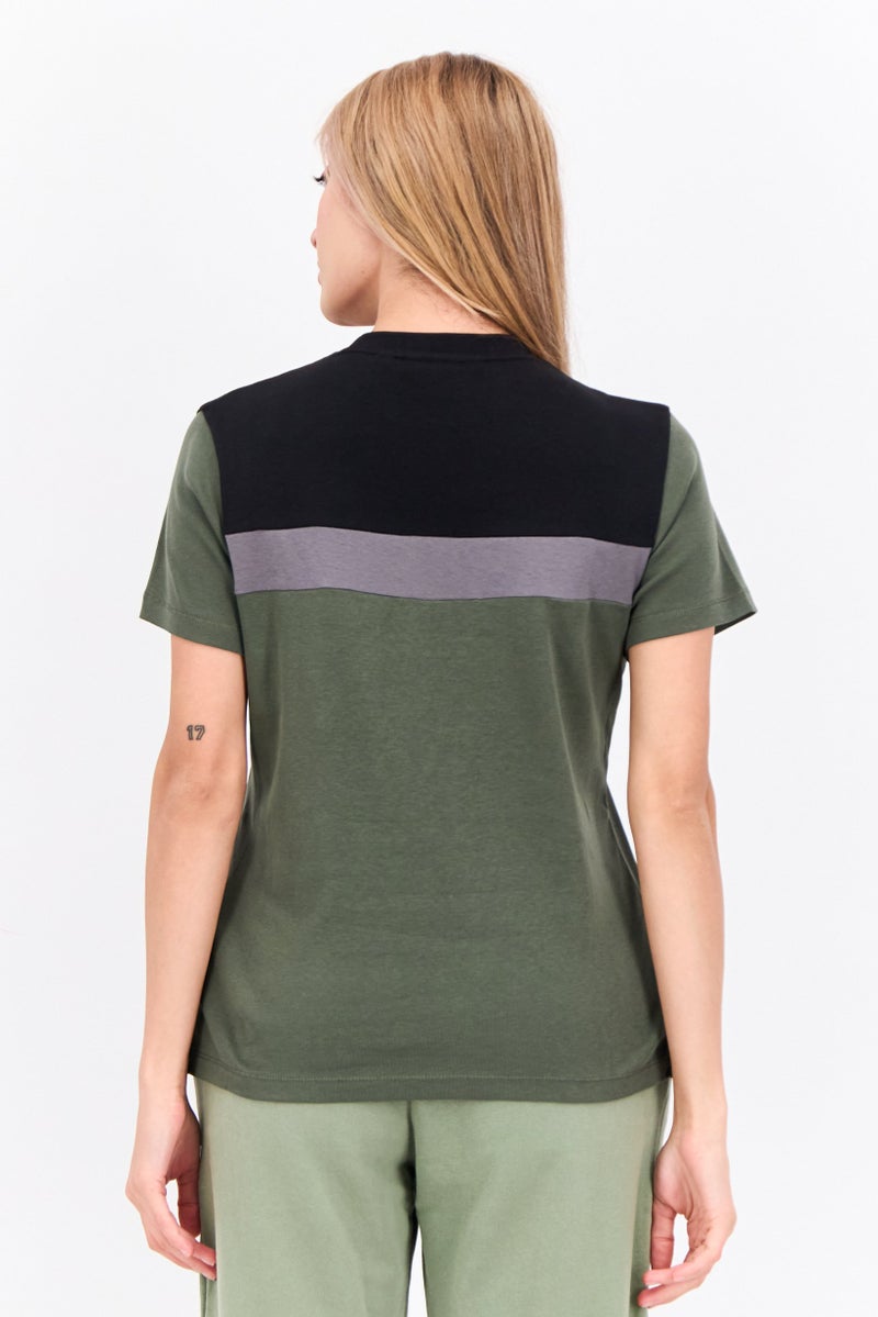 Lyle & Scott Women Crew Neck Short Sleeves Colorblock T-shirt, Black - Image 3