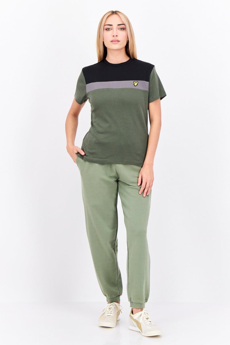 Lyle & Scott Women Crew Neck Short Sleeves Colorblock T-shirt, Black - Image 4