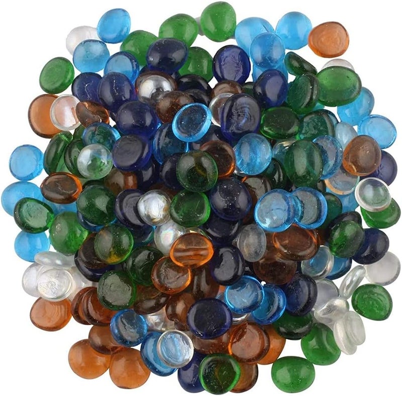 OhhSome 500GM Pebbles Stone for Glass Filler, vase Fillers and Home Garden Décor Polished Round Marble Pebbles (STONE-51-[500GM]TRANS|GLASS|MIX|10738OB$) - Image 1