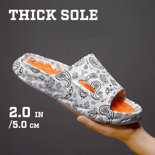 LOTUSTAR Cloud Slides for Women Men Cool Pillow Slippers Non-Slip Shower Bath Platform Foam Sandals for Indoor Outdoor House Pool (Black,10.5-11.5 Women/9.5-10.5 Men,Women,10.5,11.5,Men,9.5,10.5) - Image 4