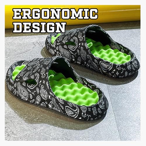 LOTUSTAR Cloud Slides for Women Men Cool Pillow Slippers Non-Slip Shower Bath Platform Foam Sandals for Indoor Outdoor House Pool (Black,10.5-11.5 Women/9.5-10.5 Men,Women,10.5,11.5,Men,9.5,10.5) - Image 3