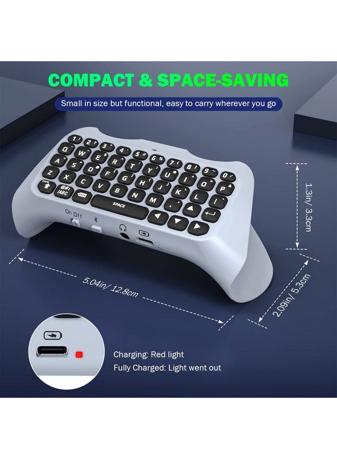 MoKo Keyboard For Ps5 Controller With Green Backlight, Bluetooth Wireless Mini Keypad Chatpad For Playstation 5, Built In Speaker & 3.5Mm Audio Jack For Ps5 Controller Accessories - Image 5