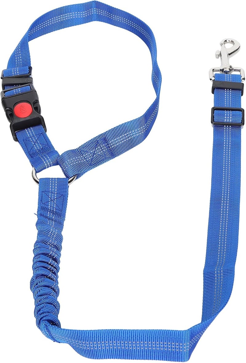Pet Adjustable Headrest Seat Belt, Nylon Reflective Safety Strap for Dogs, Black - Durable Material, Rotatable Snap Buckle, Suitable for Various Dog Sizes (Blue) - Image 1