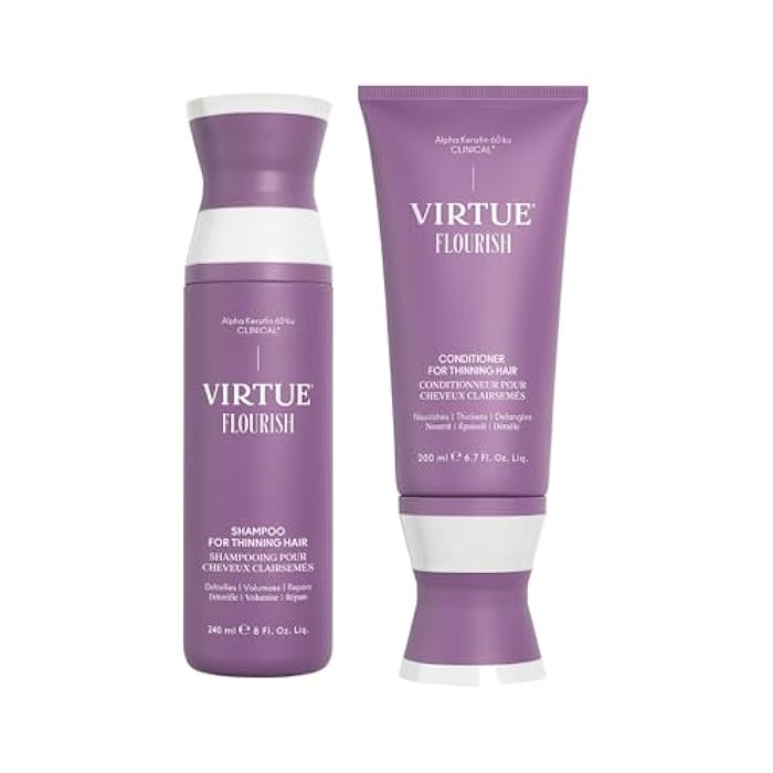 Virtue Flourish Shampoo and Conditioner Set for Fine or Thinning Hair, Sulfate Free Hair Growth Product - Image 1