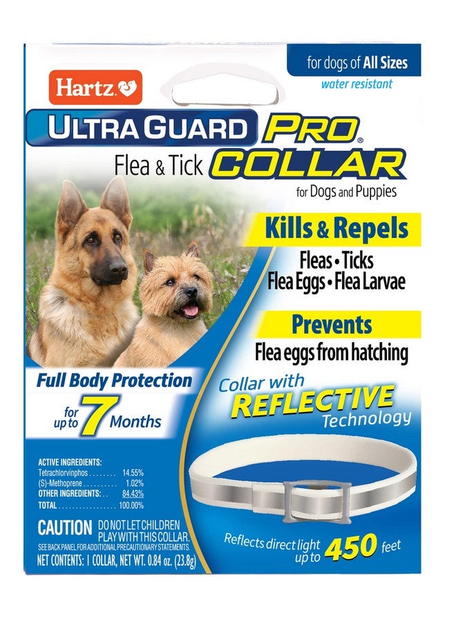 هارتز طوق Ultraguard Pro العاكس ضد البراغيث والقراد للكلاب والجراء، يمنع البراغيث والقراد لمدة 7 أشهر لكل طوق، عدد 1 - Image 1