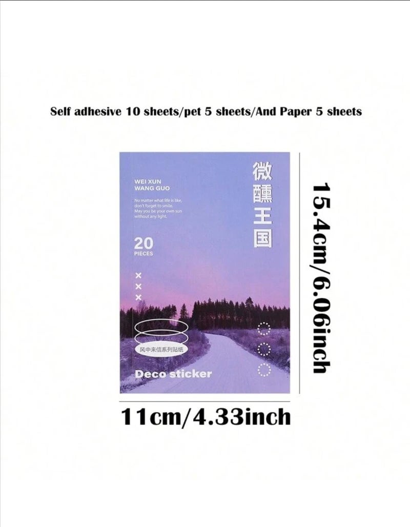 DEOXY Pack of 5 Book Paper Magazine Material Stickers This Letter in The Wind Series Creative Decoration Stickers (DX-007) - Image 3