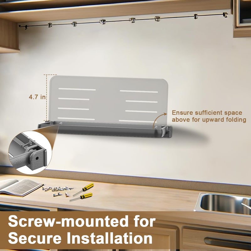 Safoner RV Aluminum Fold-Down Wall Shelf - The Essential Camper Accessory for Interior Organization | Space-Efficient Versatile Floating Storage- 2 Packs - Image 3