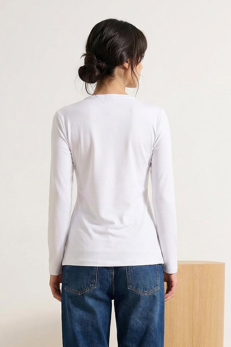 trendyol White Regular Single Jersey Plain Knitted Tctss26Uk00007 - Image 2