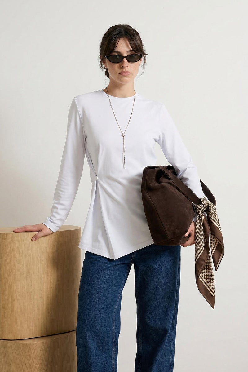 trendyol White Regular Single Jersey Plain Knitted Tctss26Uk00007 - Image 1