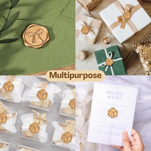 Flavizo Wax Seal Stickers – 10 Pcs Self-Adhesive 3D Bow Design Envelope Seals | Peel & Stick Wax Seals for Wedding Invitations, Gift Wrapping, Cards, Scrapbooking & Party Decor - Image 5