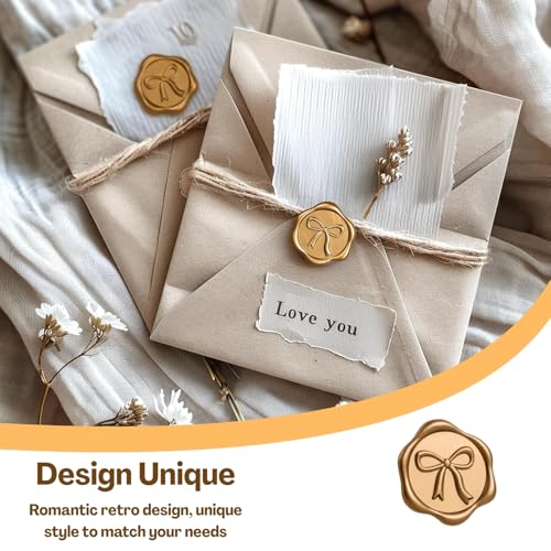 Flavizo Wax Seal Stickers – 10 Pcs Self-Adhesive 3D Bow Design Envelope Seals | Peel & Stick Wax Seals for Wedding Invitations, Gift Wrapping, Cards, Scrapbooking & Party Decor - Image 2