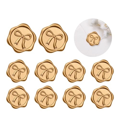 Flavizo Wax Seal Stickers – 10 Pcs Self-Adhesive 3D Bow Design Envelope Seals | Peel & Stick Wax Seals for Wedding Invitations, Gift Wrapping, Cards, Scrapbooking & Party Decor - Image 1