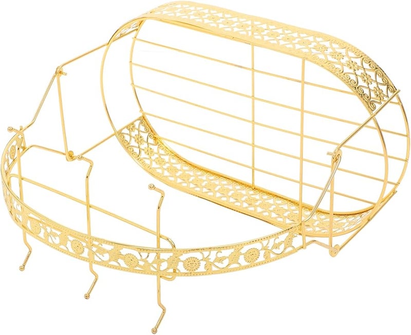 Wrought Iron Cup Rack Storage Basket Countertop Organizer Coffee Station Accessory - Image 1