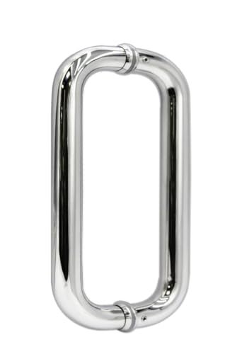 ALLYWASAI 8 Shower Door Handle Shower Glass Door Pull Back to Back Handle Compatible with 14 to 12 Thickness Glass for Frameless Shower Doors Chrome Finish with 304 Stainless Steel - Image 1
