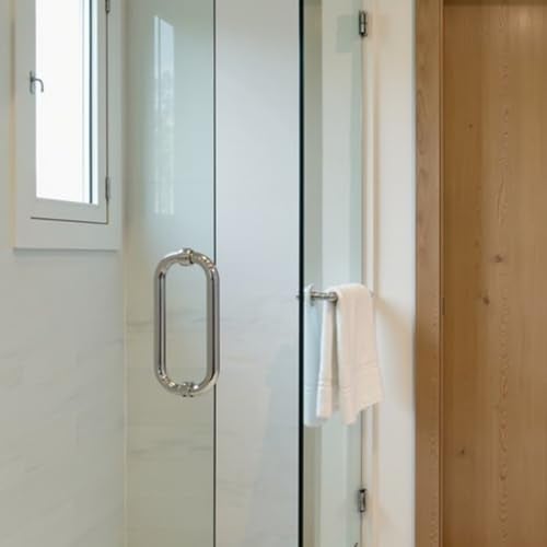 ALLYWASAI 8 Shower Door Handle Shower Glass Door Pull Back to Back Handle Compatible with 14 to 12 Thickness Glass for Frameless Shower Doors Chrome Finish with 304 Stainless Steel - Image 3