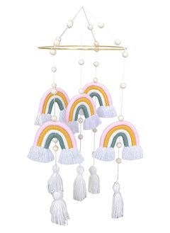 Excefore Baby Wind Chimes,Mobile Baby Cot Mobile Wind Chime Rattle Toy Macrame Rainbow Nursery Hanging Bed Bell Gift for Baby Nursery, Home Decoration, Unique Wind Chimes  - Image 1