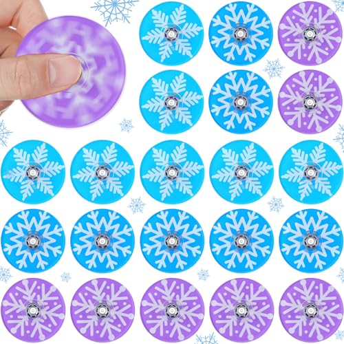 Sotiff 24 Pcs Snowflake Fidget Spinners Bulk Mini Fidget Toys Snowflake Birthday Party Favors Goodie Bags Stuffers Party Games Rewards Carnival Prizes - Image 1