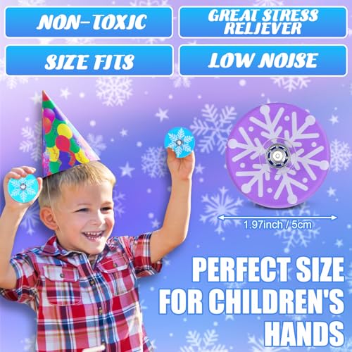 Sotiff 24 Pcs Snowflake Fidget Spinners Bulk Mini Fidget Toys Snowflake Birthday Party Favors Goodie Bags Stuffers Party Games Rewards Carnival Prizes - Image 5