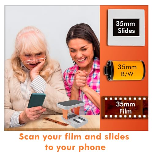 KLIM K2 Mobile Film Scanner 35mm - Free APP - Positive & Negative Converter, Slide & Photo Digitizer, 35mm Color Developing Kit Essential - Top Choice for Preserving Old Photos - Orange & Grey - Image 2