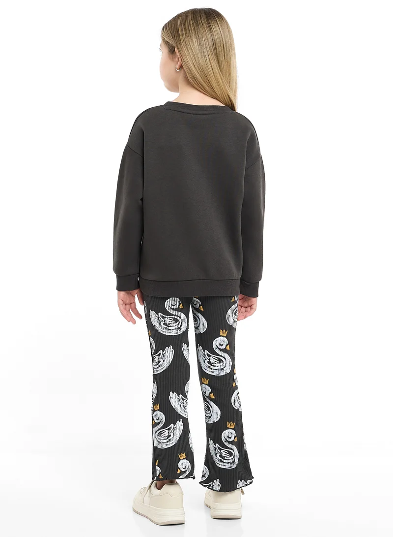 victor and jane Girls Crowned Swan – 2-Piece Set