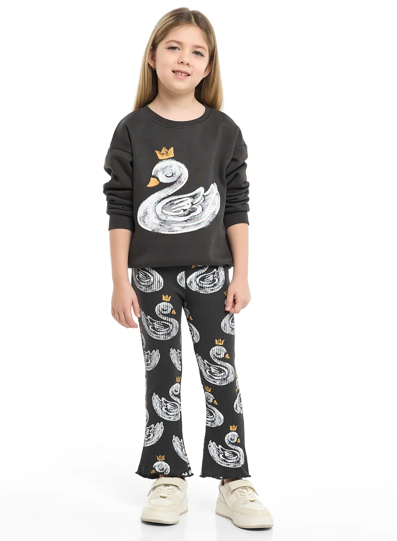 victor and jane Girls Crowned Swan – 2-Piece Set