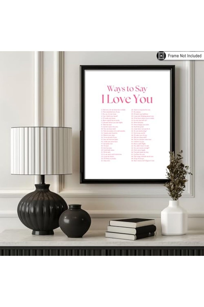 Poster Master Ways To Say I Love You Poster - Motivational Print - Valentine's Day Art - Positive Quote Art - Love Art - White Typography Art - Romantic Living Room Decor - 8x10 UNFRAMED Wall Art - Image 3