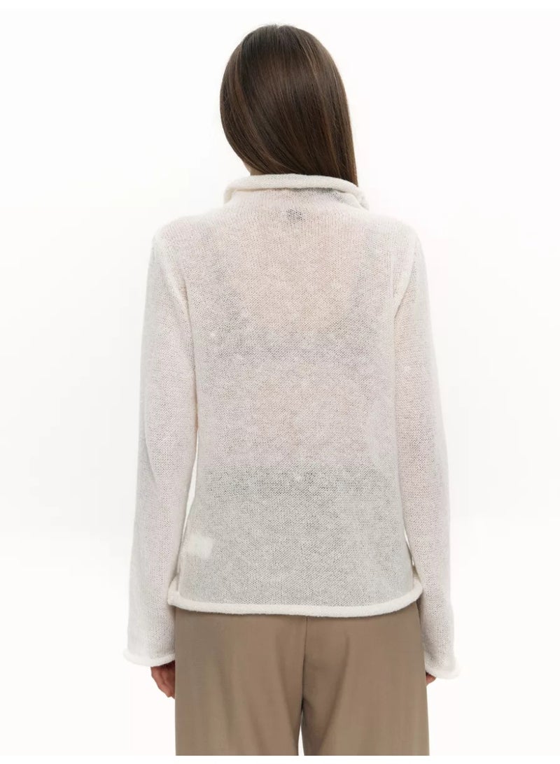 NIBEMINENT Autumn  Women's Hollow-out Sweater Ins Style Soft and Loose Knitted Long-sleeve Overgarment - Image 2