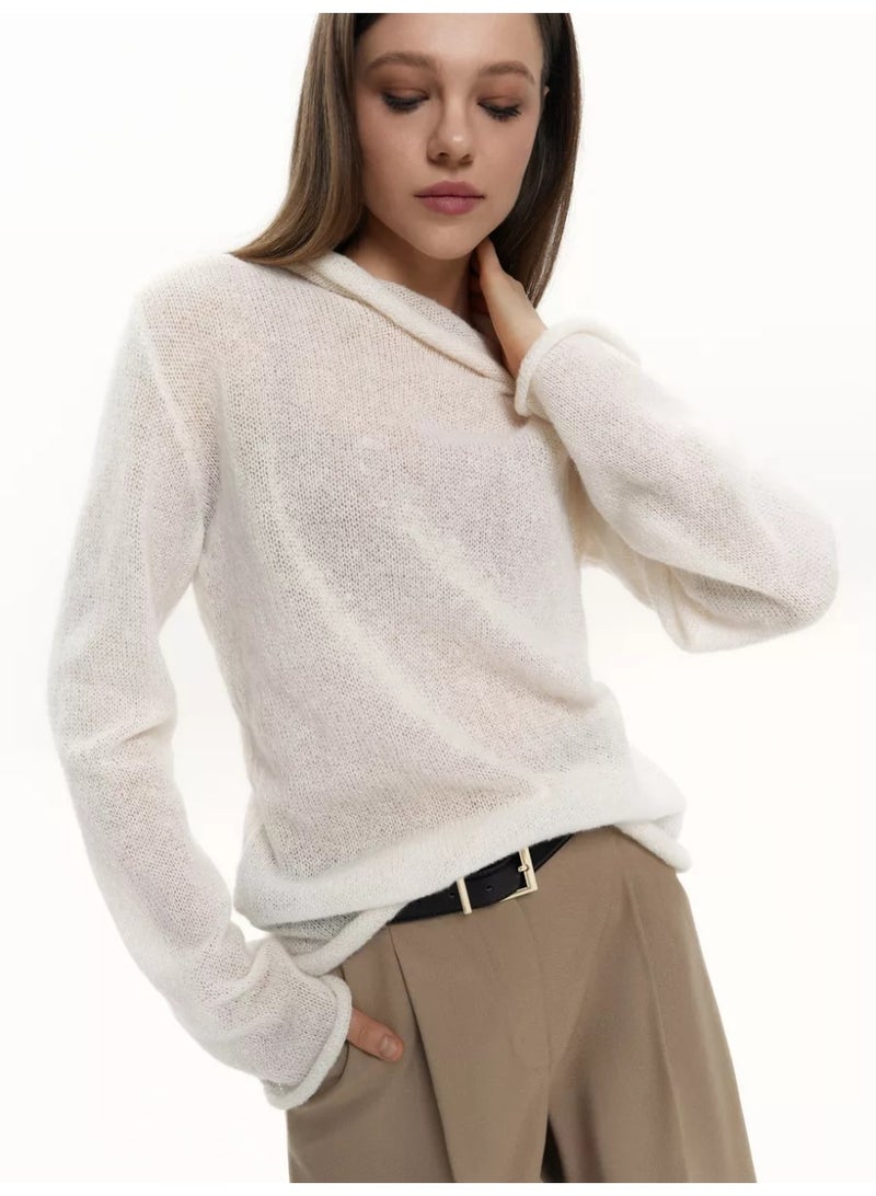 NIBEMINENT Autumn  Women's Hollow-out Sweater Ins Style Soft and Loose Knitted Long-sleeve Overgarment - Image 1