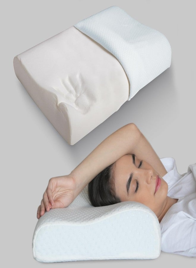 Sleepsia Orthopedic Cervical Pillow for Shoulder and Neck Pain Support, Side Sleepers and Back Sleepers, Sleeping Bed Pillow- Off White (21" L x 13.7" W x 3.75" H) - Image 1